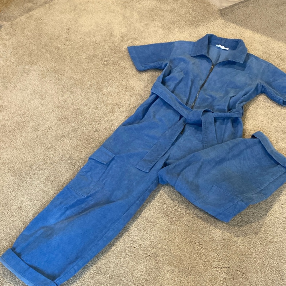 Native youth XS blue corduroy jumpsuit.